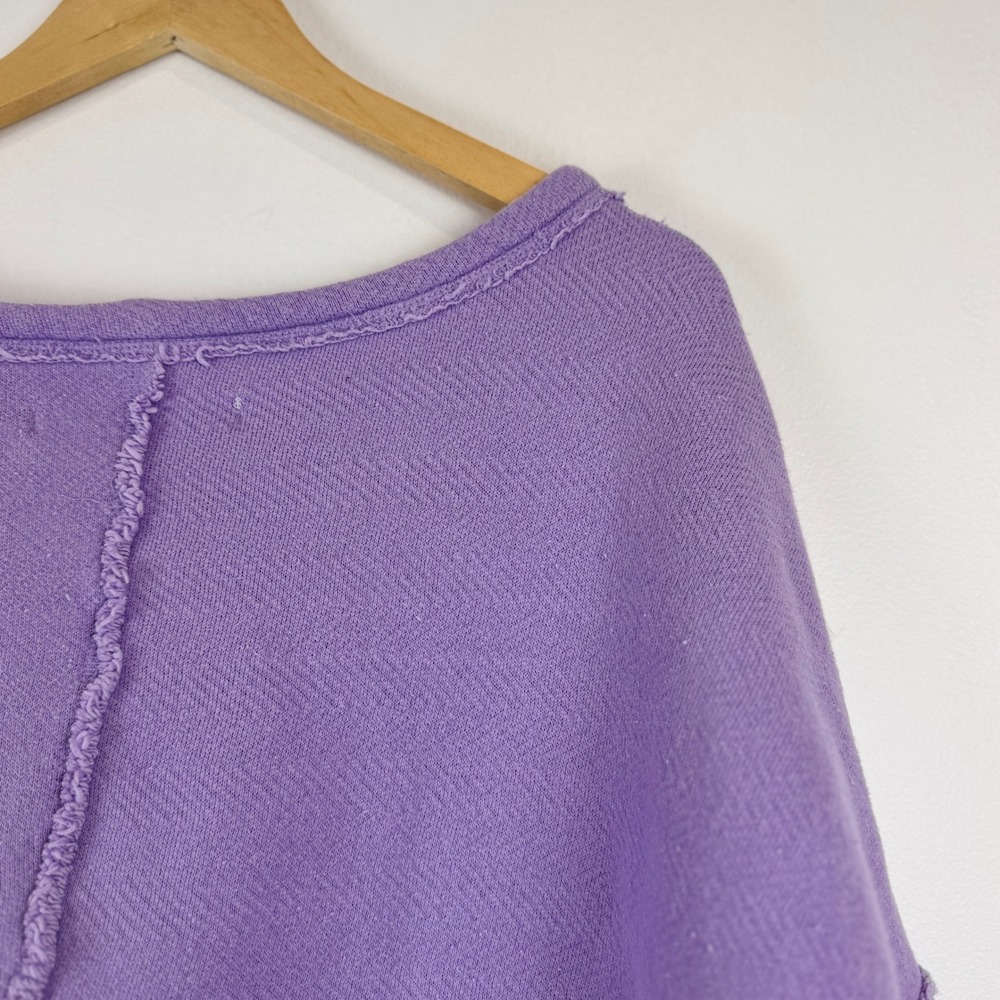 Free People FP Beach Lavender Terry Oversized Pullover Sweatshirt Beach Cover XS - Picture 15 of 16